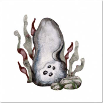 Sketch of a river rock in aquarium article.